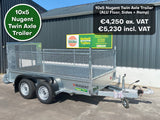 Nugent 10x5 Twin Axle Trailer (ALU Floor, Mesh Sides + Ramp)