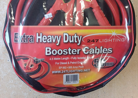 HEAVY DUTY BOOSTER CABLES 4.5M/800AMP PEAK (EP 062)