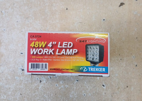 WORK LAMP 4" SQ LED 9/32V 48W (CA 5724)