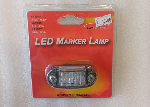 LED SIDE MARKER 10/30V 65MM WHITE (CA 6095W)