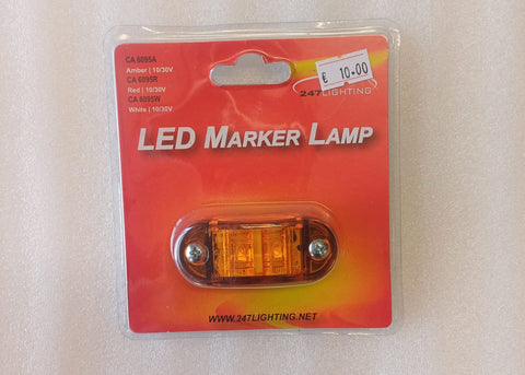 SIDE MARKER LED 10/30V 65MM AMBER (CA 6095A)