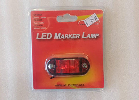 LED SIDE MARKER  10/30V 65MM RED (CA 6095R)