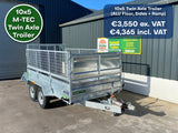 M-TEC 10x5 Twin Axle Trailer (ALU Floor, Mesh Sides + Ramp)