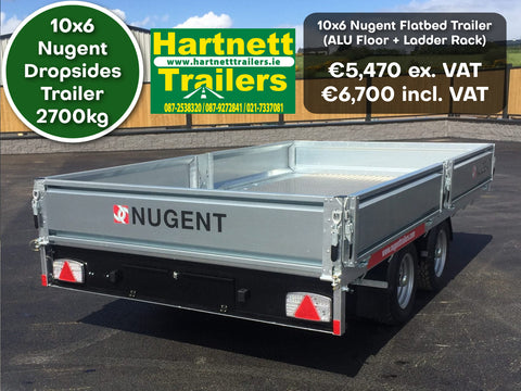 Nugent 10x6 Dropsides Trailer with Ladder Rack