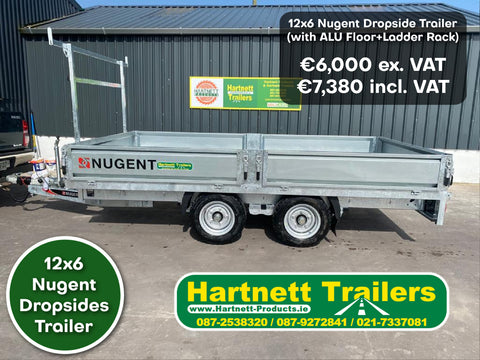 Nugent 12x6 Dropsides Trailer with Ladder Rack