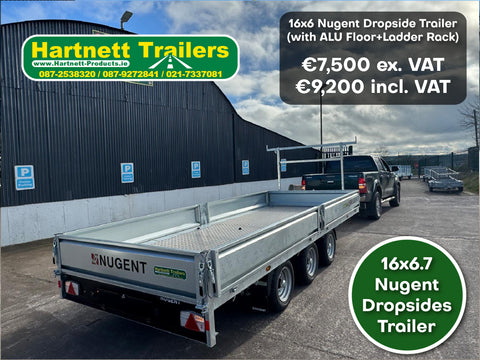 Nugent 16' x 6' 7" TRI AXLE Dropsides Trailer