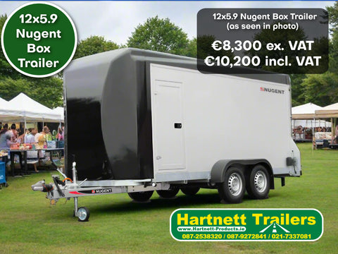 Nugent 12 x 5.9 Box Trailer Twin Axle