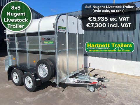 Nugent 8x5 Twin Axle Livestock Trailer
