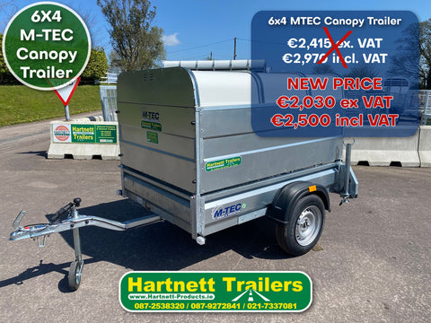 M-TEC 6x4 Single Axle Canopy Trailer