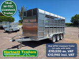 MTEC 14x6 Tri-Axle Livestock Trailer with Tank