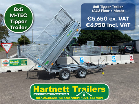 M-TEC 8x5 Tipping Trailer with Mesh Sides